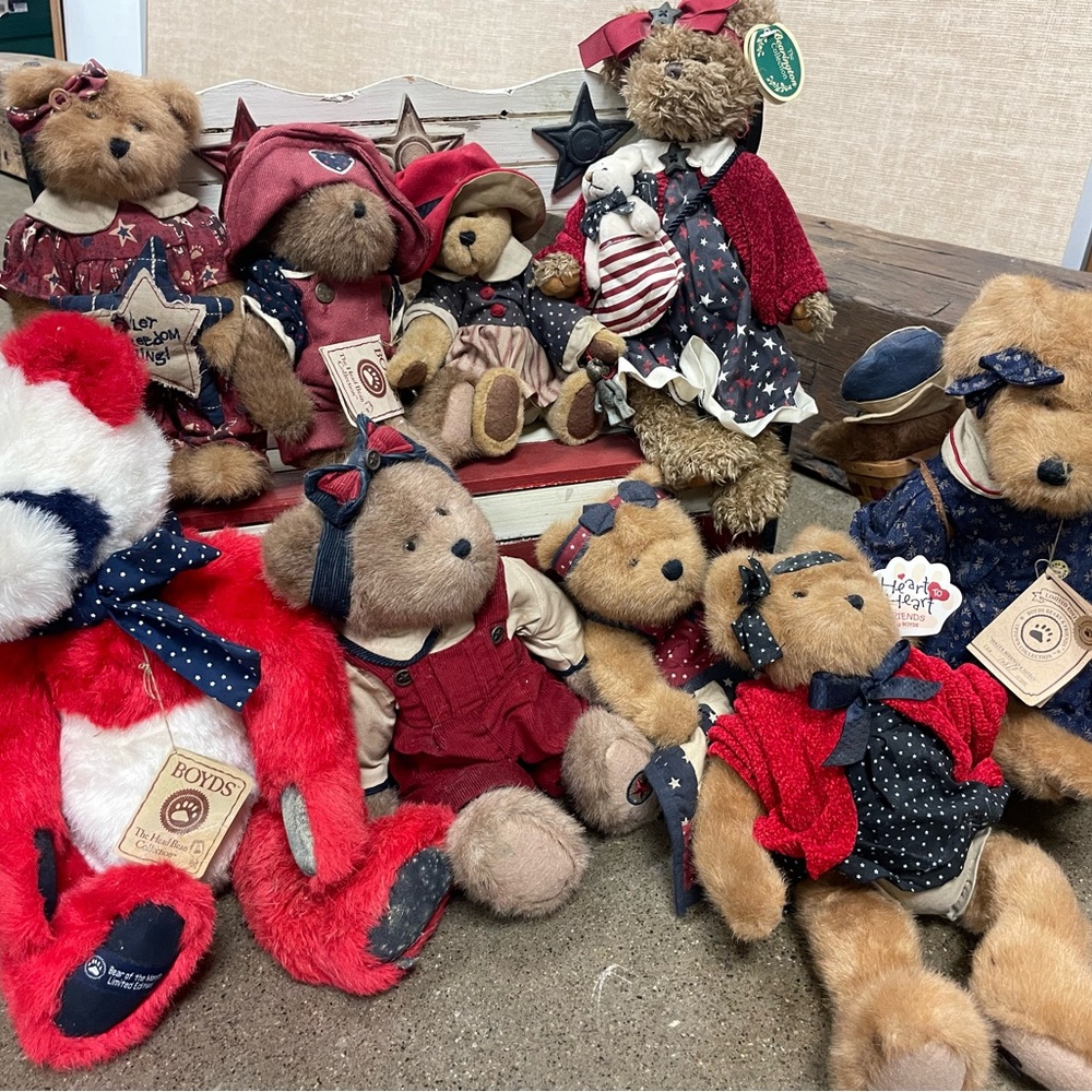 Boyds Bears Collection in Red, Blue, and Brown